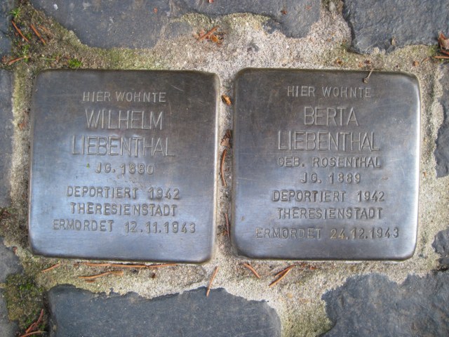 Foto von den Stolpersteine von Wilhelm und Berta Liebenthal, Im Geissensee 2, Darmstadt